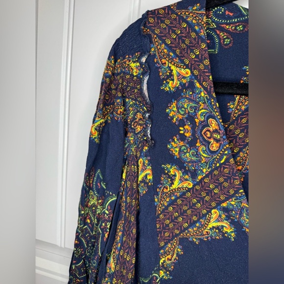 Free People Girl Talk Boho Paisley Printed Tunic Top - Picture 5 of 8